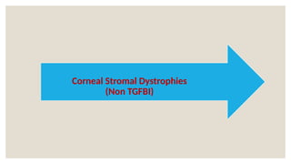 Corneal Stromal Dystrophies
(Non TGFBI)
 