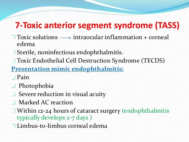 Toxic Anterior Segment Syndrome