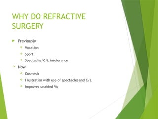 corneal refractive surgeries presenters | PPTX