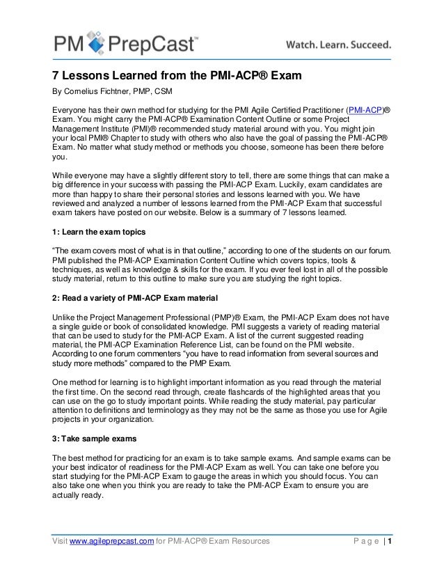 PMI-ACP Echte Fragen