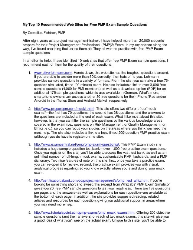 Pmp free exam