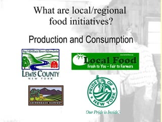 What are local/regional  food initiatives? Production and Consumption Lang, 2007 