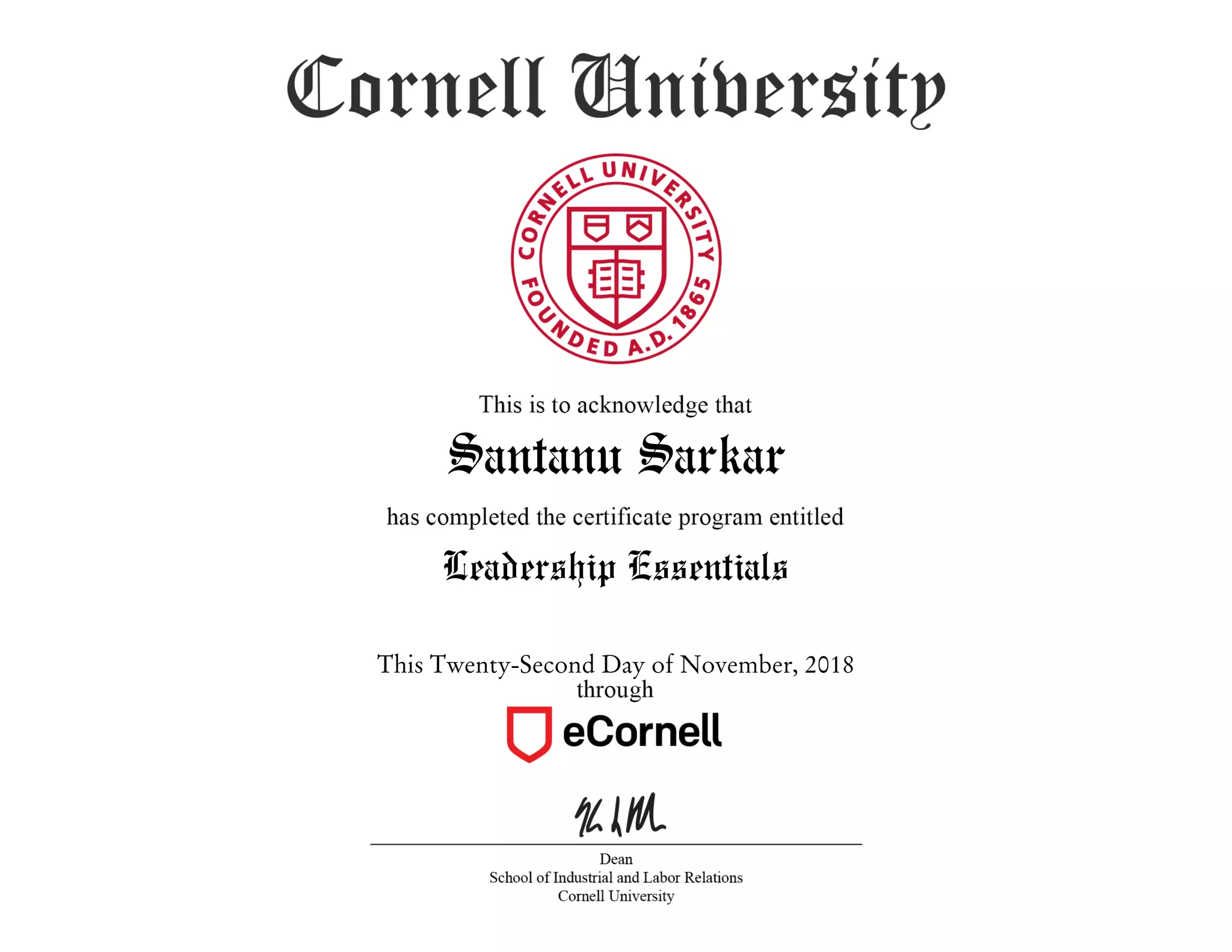 Cornell leadership essentials certificate PPT Cornell leadership essentials certificate PPT
