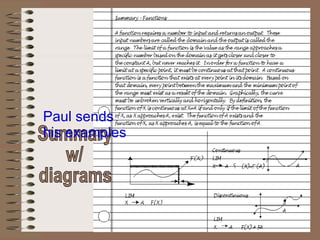 Summary  w/  diagrams Paul sends  his examples 