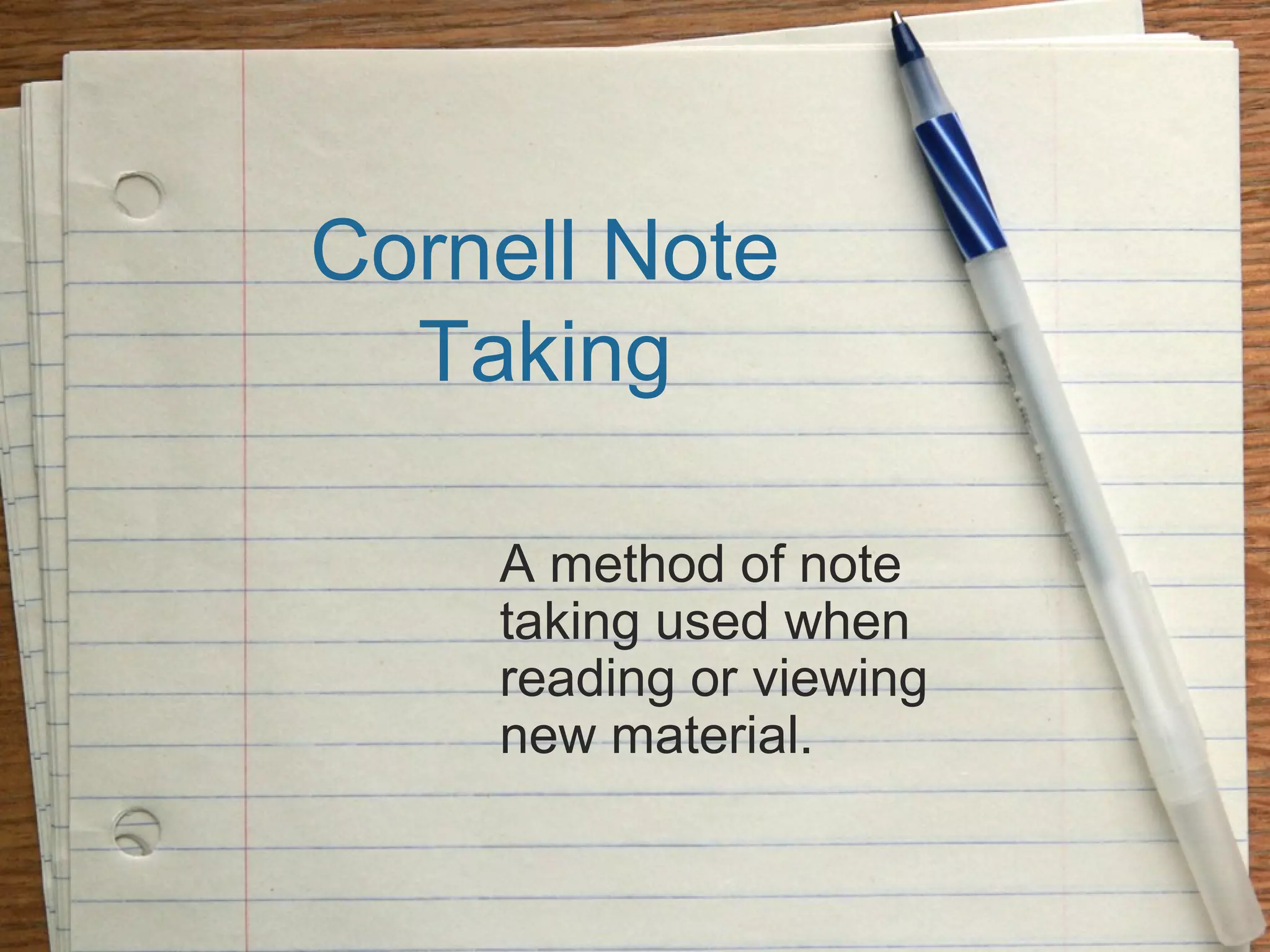 Cornell notes | PPT