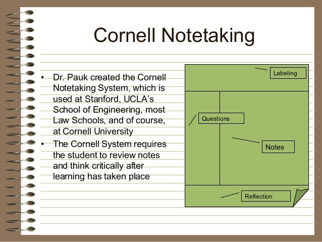 cornell method of note taking pdf