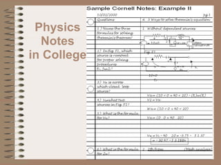 Physics
  Notes
in College
 