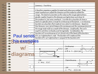 Paul sends
 his examples
Summary
   w/
diagrams
 