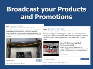 Broadcast your Products
and Promotions
 