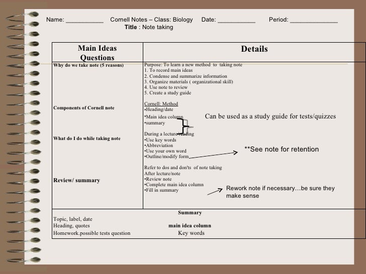 cornell style note introduction of star cornell format notes