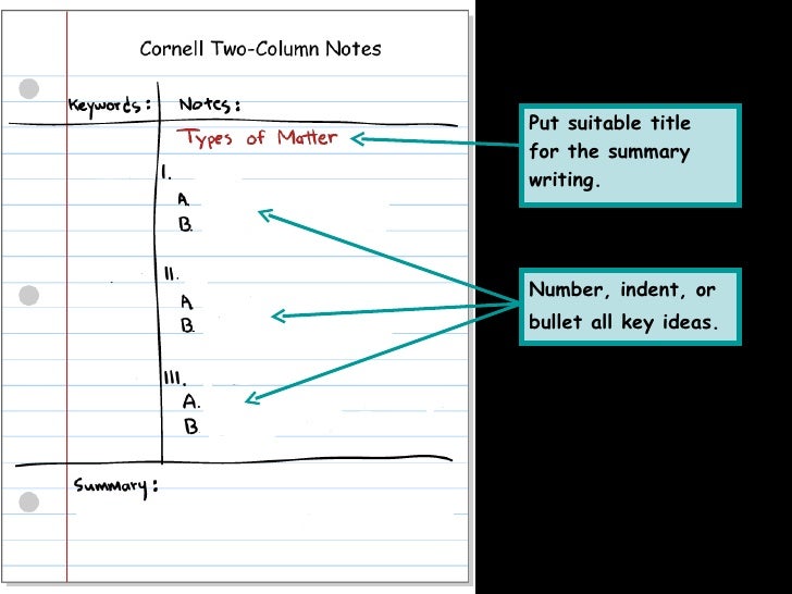 Cornell Two Column Notes