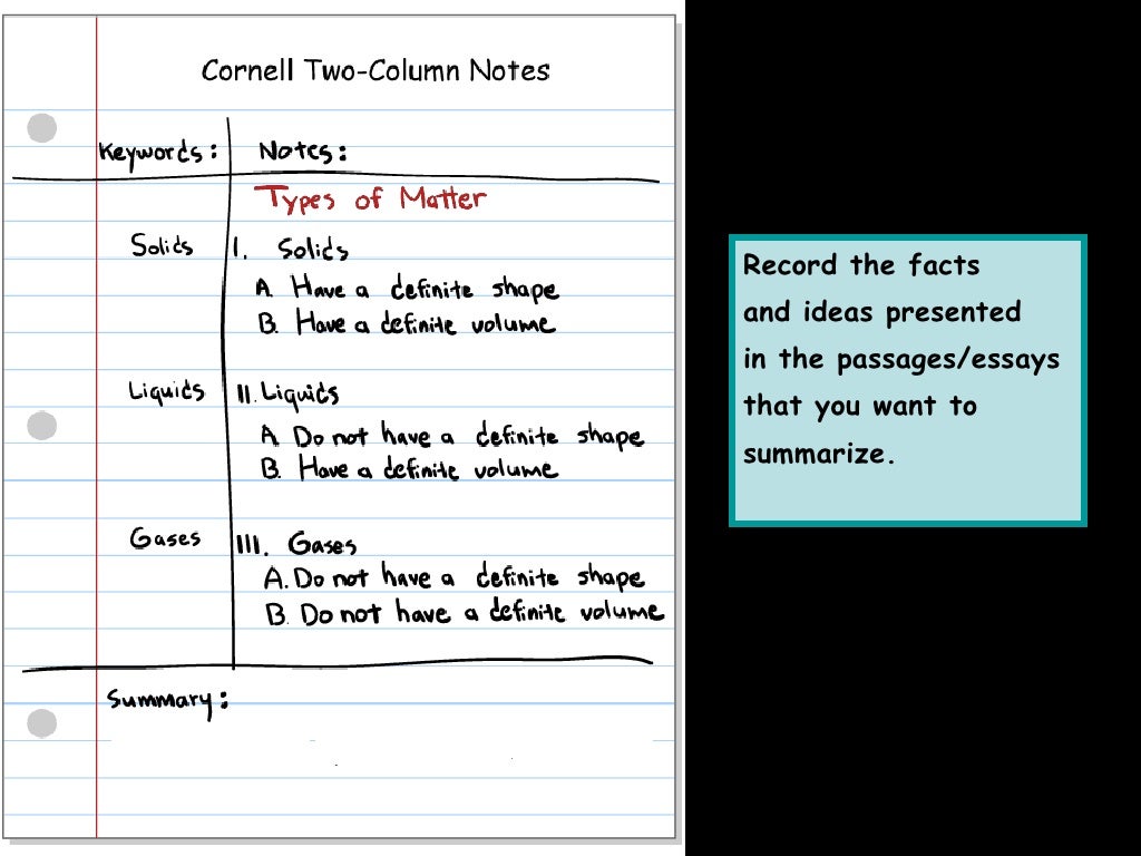 Cornell Two Column Notes
