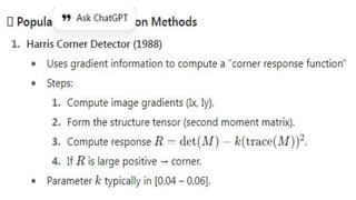 Corner detection in computer vision and application | PDF