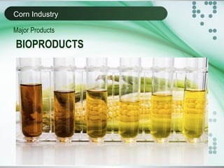 Corn Industry
Major Products
BIOPRODUCTS
 