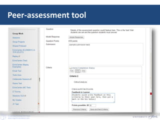 E-Learning Development Team
elearningyork.wordpress.com
Peer-assessment tool
 