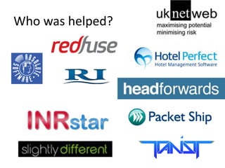 Who	
  was	
  helped?	
  
 