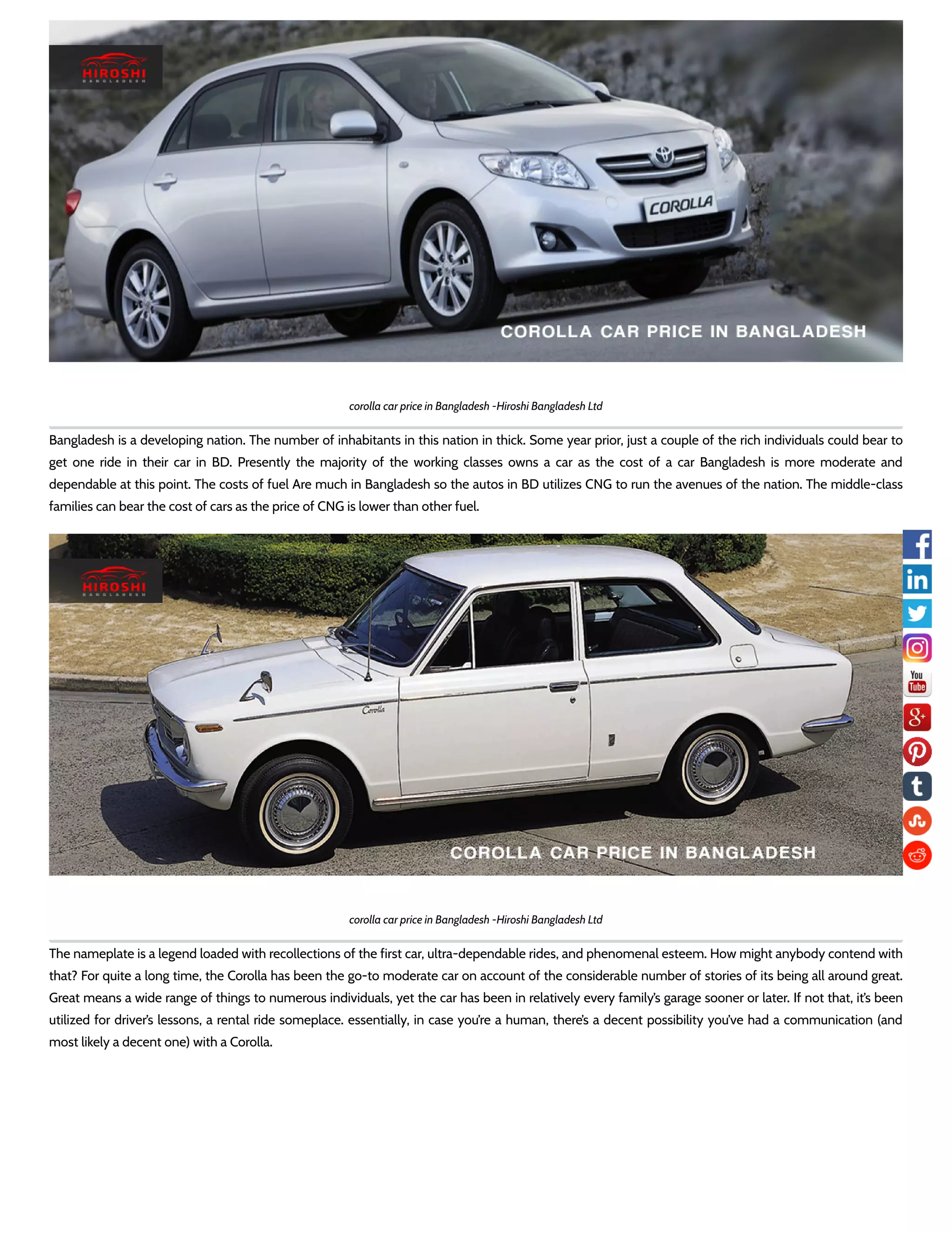 Corolla car price in bangladesh is moderate and reliable | PDF