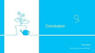 31
Conclusion
Presenting By
Md. Abu Raihan Srabon(012201024)
 