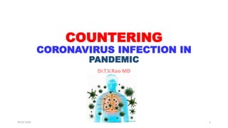 COUNTERING
CORONAVIRUS INFECTION IN
PANDEMIC
Dr.T.V.Rao MD
28-02-2020 1Dr.T.V.Rao MD
 