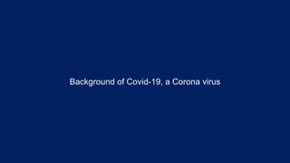 11-02-2021 www.wouterdeheij.com @deheij +31.6.55765772
Background of Covid-19, a Corona virus
 
