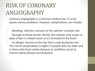 CORONARY ANGIOGRAPHY | PPTX
