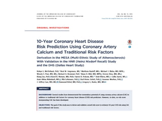 Coronary artery calcium scoring IDoR 2018 | PDF