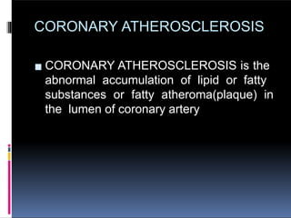 coronary artery disease and its prevention. | PPTX