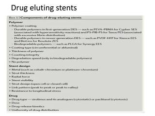 Drug eluting stents
 