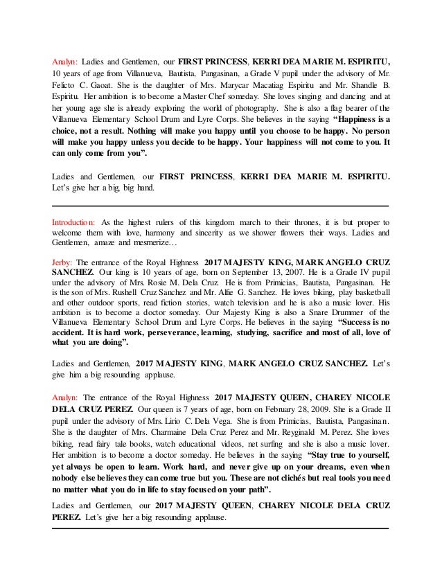 Sample emcee script for nutrition month tagalog - modelasopa