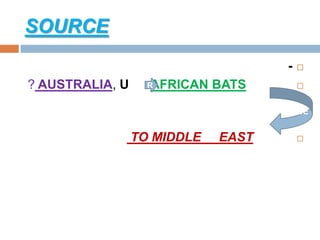 SOURCE
-
AFRICAN BATSU,AUSTRALIA?
TO MIDDLE EAST
S
O
R
C
E
SOURCE
 