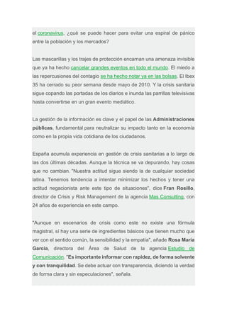 Cómo gestionar las emociones durante una crisis global: lecciones del  COVID-19, PDF, Temor