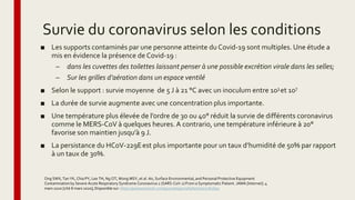Coronavirus sur des surfaces inertes : temps de présence et méthodes d'élimination