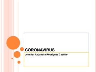 CORONAVIRUS
Jennifer Alejandra Rodríguez Castillo
 