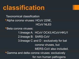 Corona Types Corona viruses and types and diseases caused .pptx