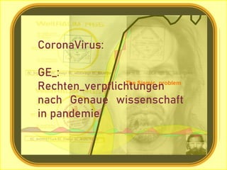 CoronaVirus:
GE_:
Rechten_verpflichtungen
nach Genaue wissenschaft
in pandemie
 