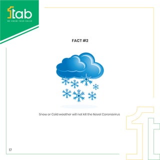 Snow or Cold weather will not kill the Novel Coronavirus
FACT #2
17
 