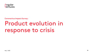 May 7, 2020 33
Coronavirus Impact Survey:
Product evolution in
response to crisis
 