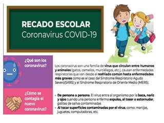 Coronavirus informacion para escuelas