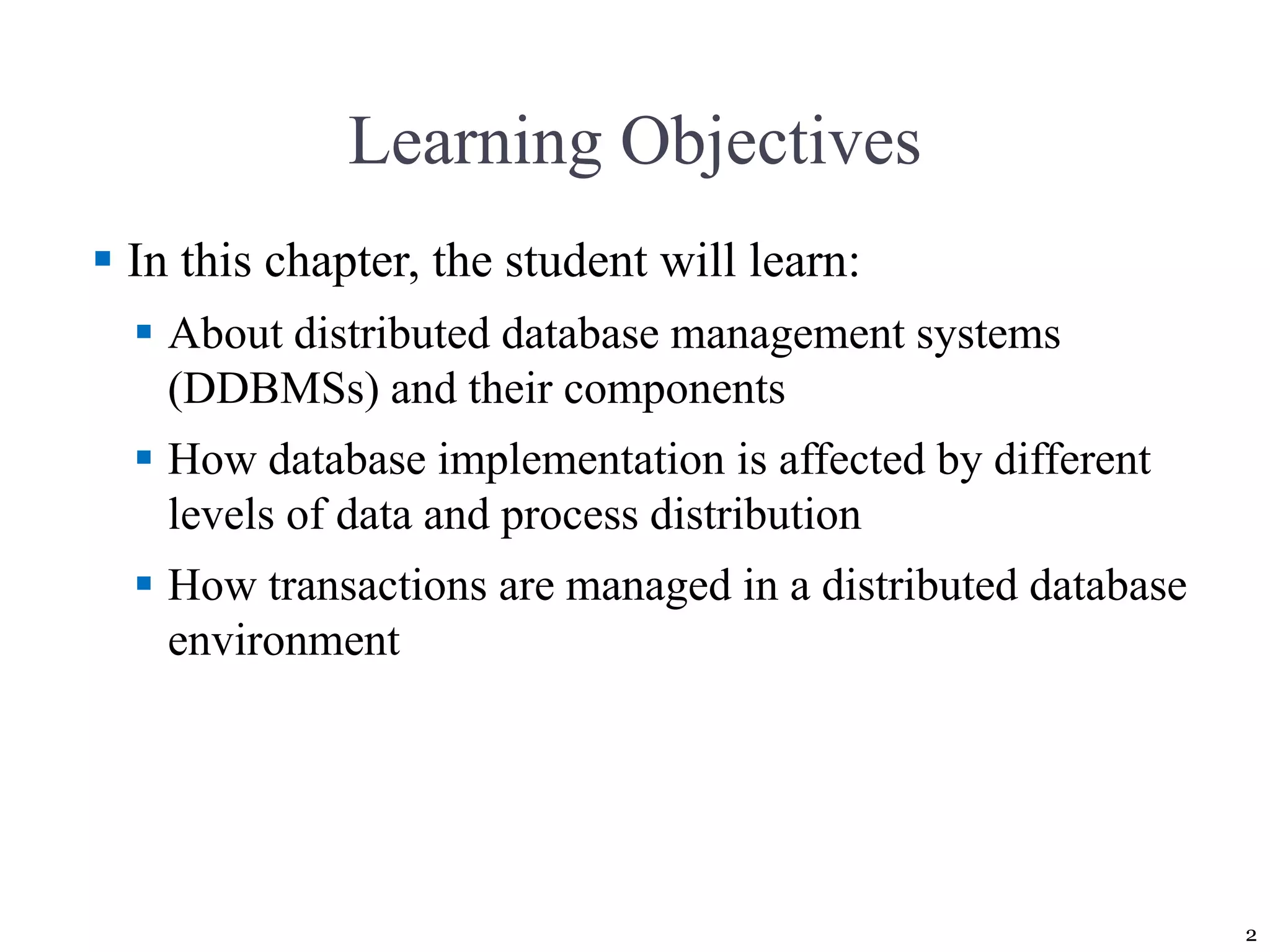 Distributed database management systems | PPT