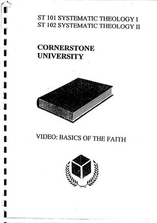 Coronerstone university systematic theology