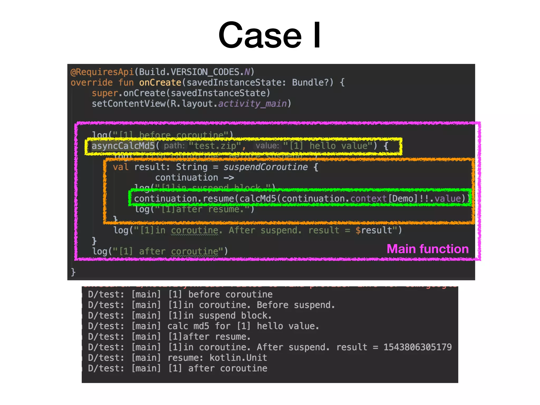 Case I
Main function