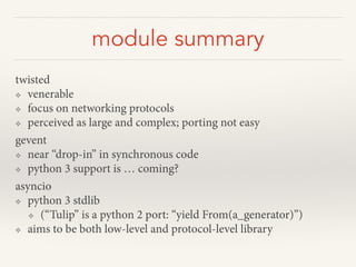Python meetup: coroutines, event loops, and non-blocking I/O | PPT