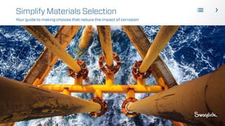 Simplify Materials Selection
Your guide to making choices that reduce the impact of corrosion
 