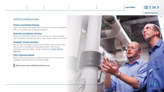 Learn More 35
Additional Resources
Product and Systems Training
Learn more about fluid systems and enhance your team’s capabilities
with our complete suite of training programs.
Evaluation and Advisory Services
When you need extra support, we can survey your site to evaluate
and troubleshoot sampling systems, hose, steam systems, and more.
Swagelok®
Custom Solutions
We can help you design, specify, and build fluid system assemblies.
We produce a professional, repeatable solution, with testing,
inspection, and packaging – all with Swagelok’s Limited Lifetime
Warranty.
Find a Technical Advisor
Want to talk more about your material requirements? Contact your
Swagelok authorized sales and service center.
Read more about Additional Resources
®
Additional Resources
What is Corrosion Steps to Control Corrosion
Identifying Types of Corrosion
and Selecting Materials
Understanding Requirements
and Standards
Choose with Confidence
Materials Science Training
 