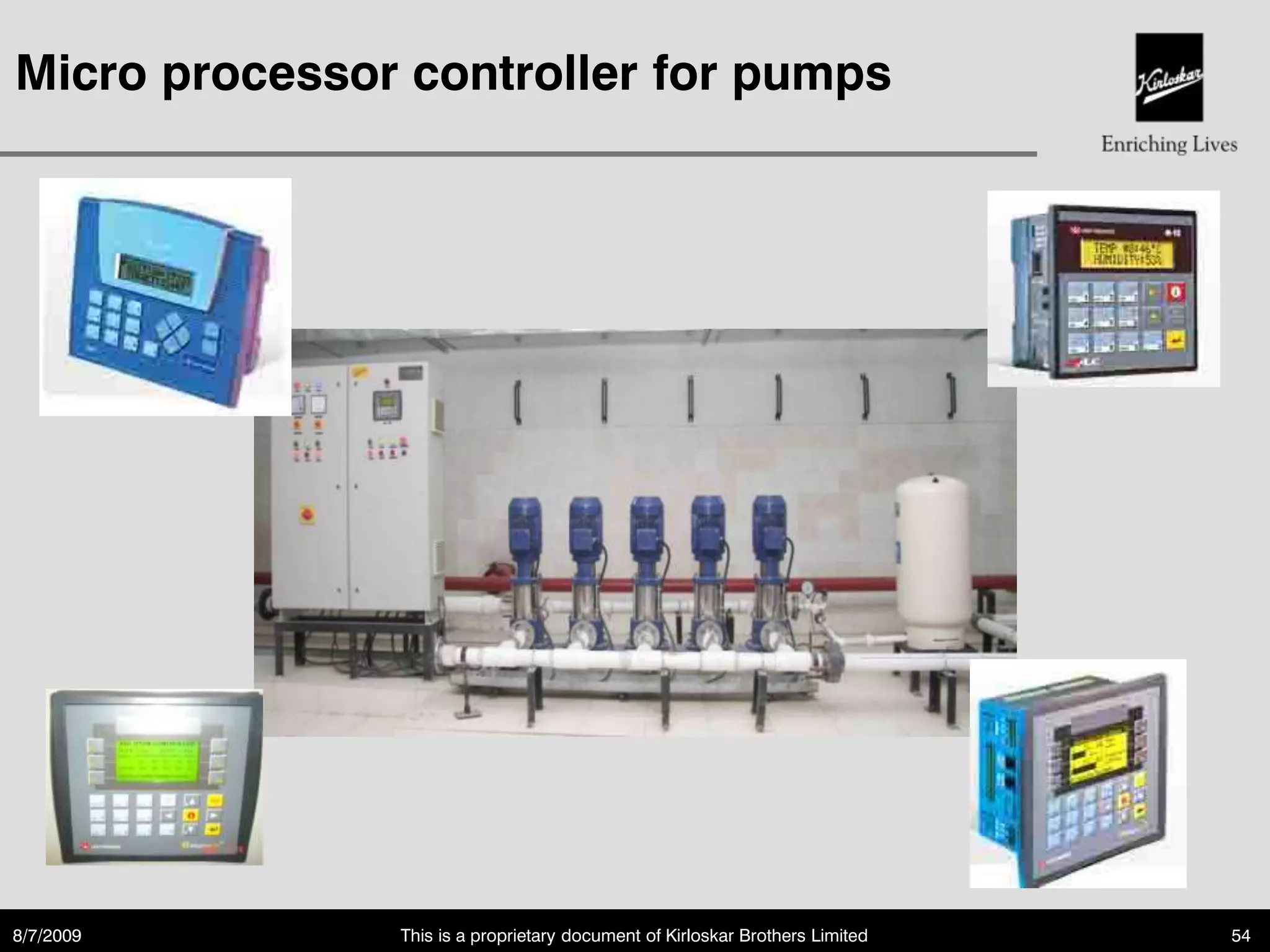 Micro processor controller for pumps




8/7/2009       This is a proprietary document of Kirloskar Brothers Limited   54
 