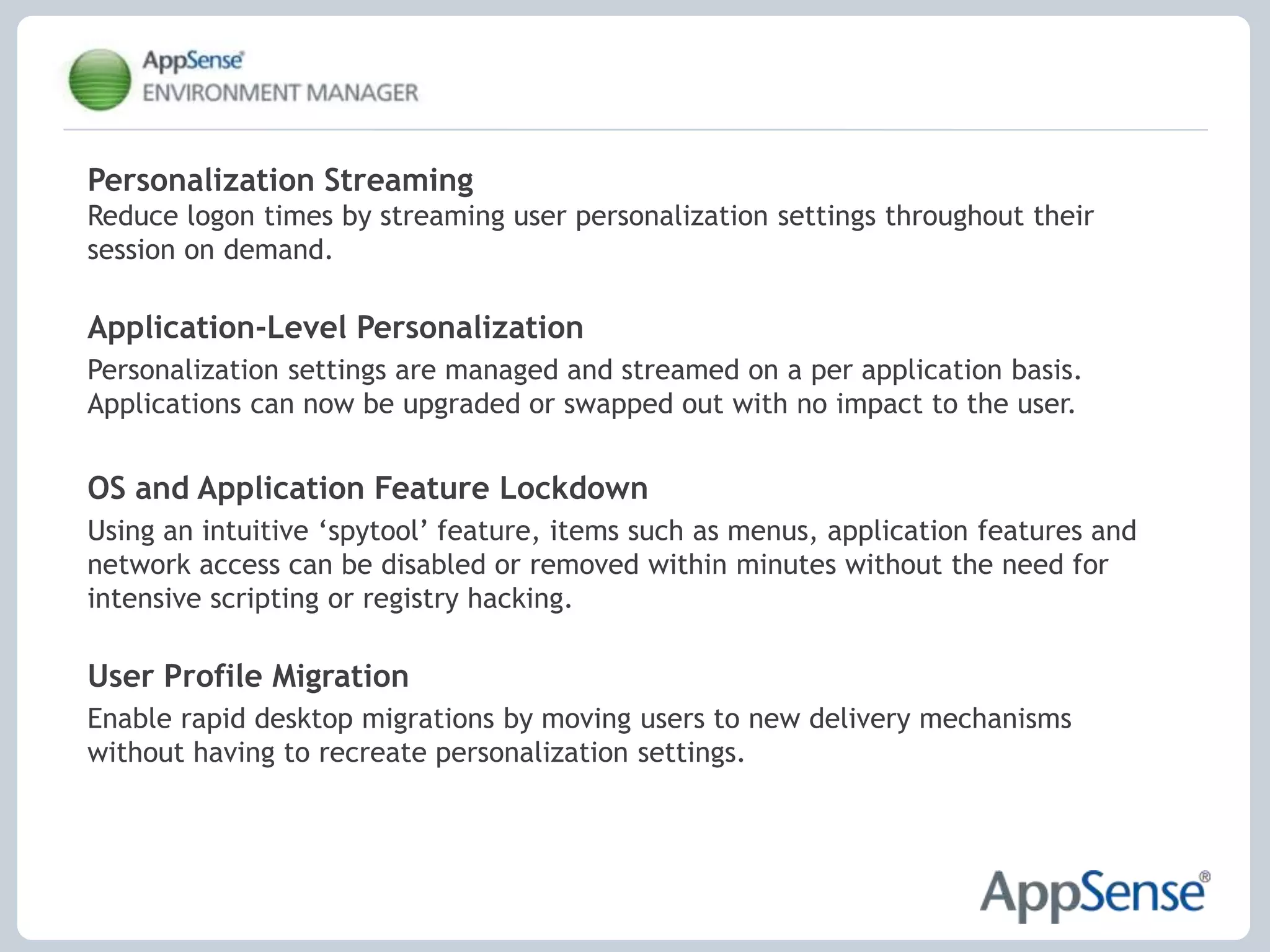 Ensure the fastest user logon and desktop set up times