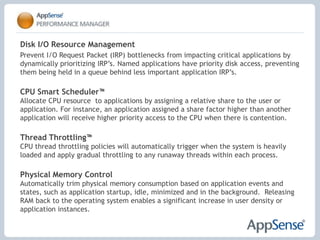 Ensure compliance with Microsoft licensingTrusted Ownership 	Protect the system without complex lists and constant management. Only code installed and owned by ‘trusted owners’ is allowed to execute.  The trusted owners list can be extended to suit any environment or content directory infrastructure. End Point Analysis 	Identify all executable files on a target device and quickly group the files into authorized and unauthorized.  Configurations can be deployed to a user, group of users, machine, group of machines. 	Application Network Access Control	Control network access without complex controls such as routers, switches and firewalls. Connections include access to UNC paths (including all files & folders on that drive), servers, IP addresses, URL’s, devices & FTP locations.   Policy can be tailored to dynamically change based on user or device properties.