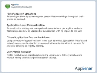 Ensure the fastest user logon and desktop set up times