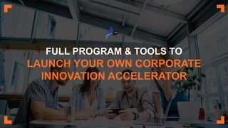 FULL PROGRAM & TOOLS TO
LAUNCH YOUR OWN CORPORATE
INNOVATION ACCELERATOR
 