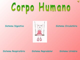 Corpo Humano Sistema Digestivo Sistema Respiratório Sistema Reprodutor Sistema Circulatório Sistema Urinário 